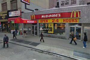Google Street View of the McDonalds on 8th Avenue between West 34th and 35th Streets